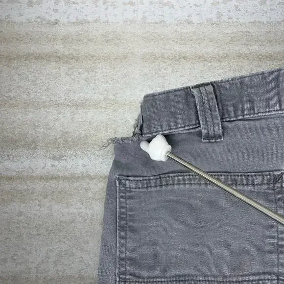 Vintage 90s Carhartt Carpenter Pants 36x30 Light Grey Relaxed Fit Dungarees - Picture 6 of 6